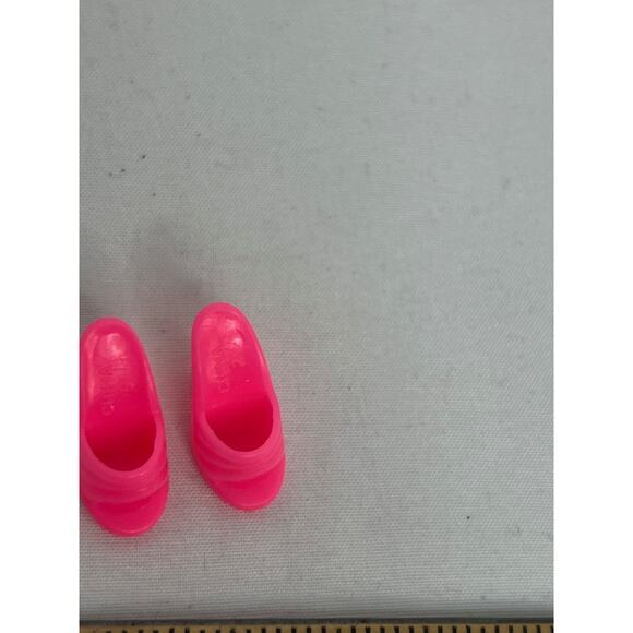 Vintage Barbie Superstar Era PINK OPEN TOE MULES Chunky Heels - Picture 3 of 4